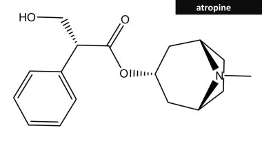 Bir miligram atropin moleküler yapısı