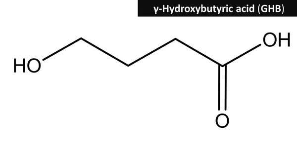 羟基丁酸的研究分子的结构 — 图库照片