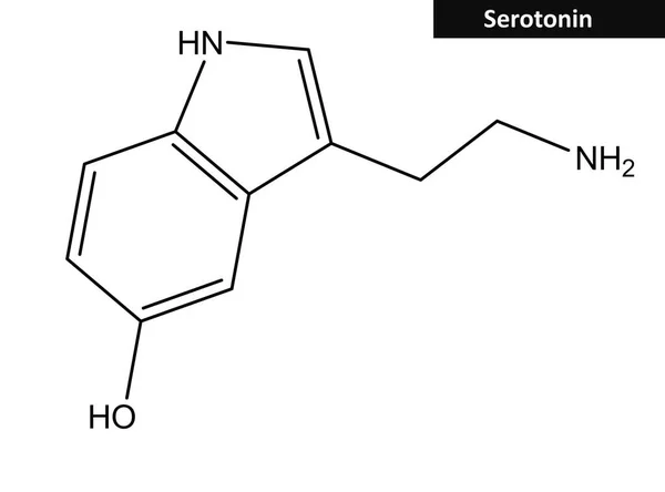 Estrutura molecular da serotonina — Fotografia de Stock