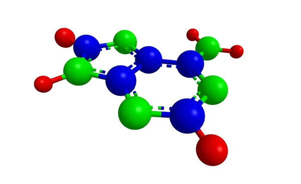 Structure moléculaire de l'adénine, rendu 3D — Photo