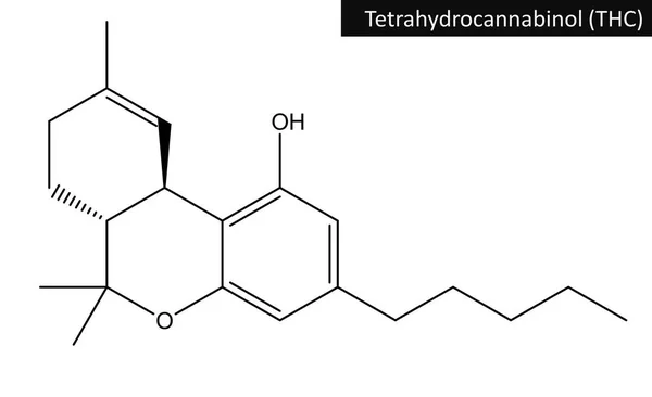 Molekylära strukturen av Tetrahydrocannabinol — Stockfoto