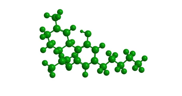 Molekulární struktura tetrahydrocannabinolu — Stock fotografie