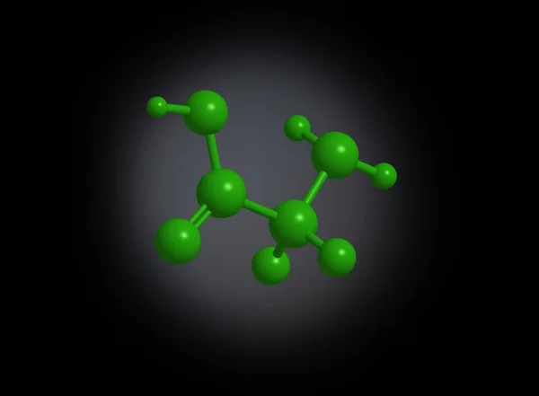 Estructura molecular verde, renderizado 3D — Foto de Stock