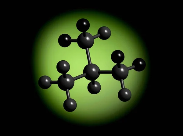 Siyah moleküler yapısı, 3d render — Stok fotoğraf