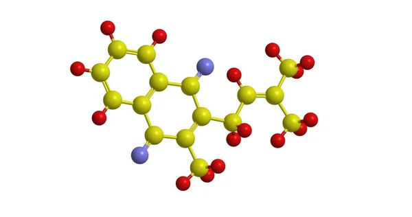 Estrutura molecular da menaquinona (vitamina K), renderização 3D — Fotografia de Stock