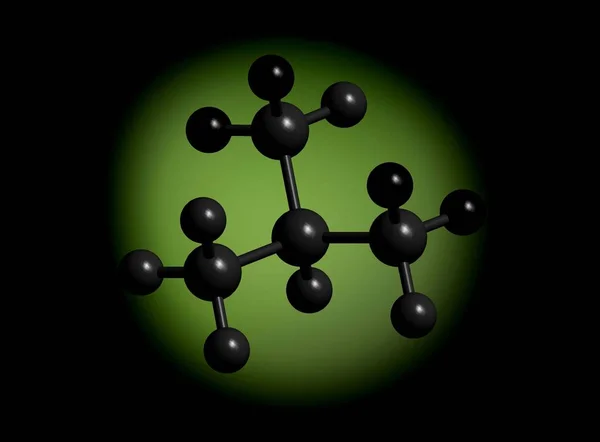 Black molecular structure, 3D rendering — Stock Photo, Image