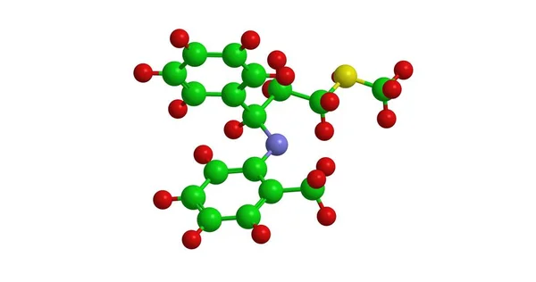 阿托莫西汀 (Strattera)，3d 渲染的分子结构 — 图库照片