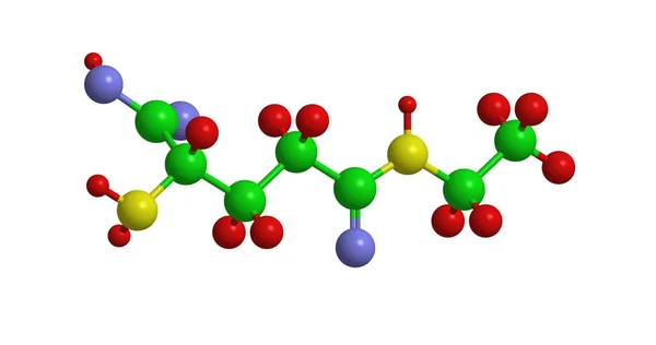 Molekulární struktura Theanine, vykreslování 3d objektů — Stock fotografie