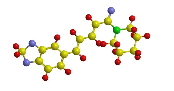 Estrutura molecular da piperina, renderização 3D — Fotografia de Stock