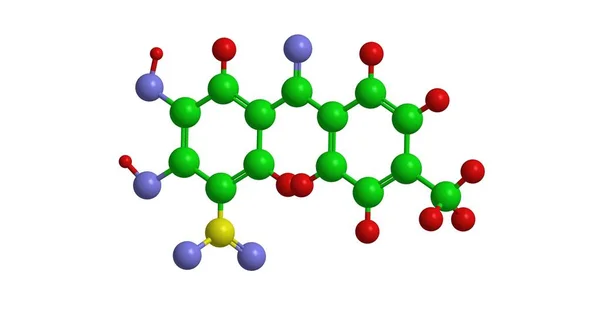 Молекулярна структура Tolcapone, 3d-рендерінг — стокове фото