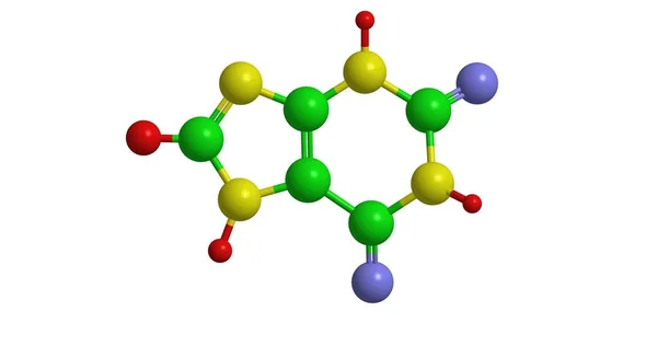 Molekulare Struktur von Xantthin, 3D-Darstellung — Stockfoto