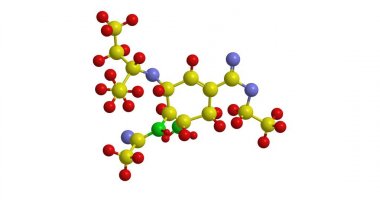 Moleküler yapısını Oseltamivir, 3d render