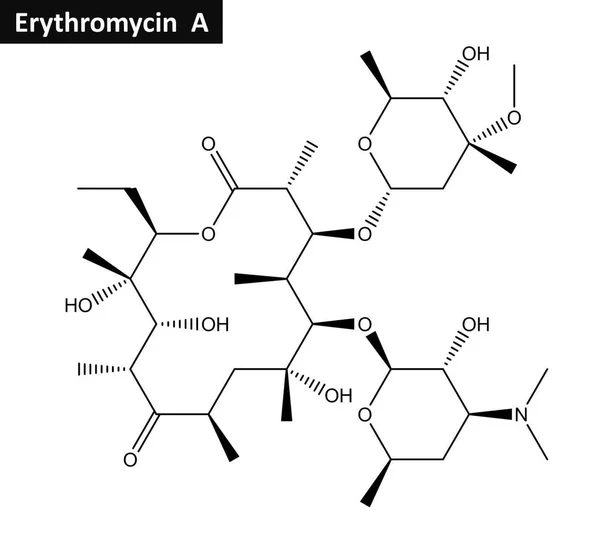 Molecular structure of Erythromycin — Stock Photo, Image