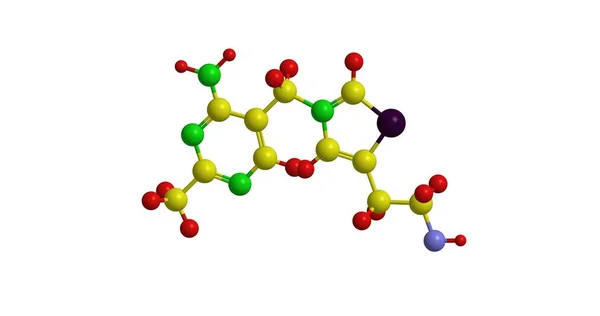 Estructura molecular de la tiamina (vitamina B1), representación 3D — Foto de Stock