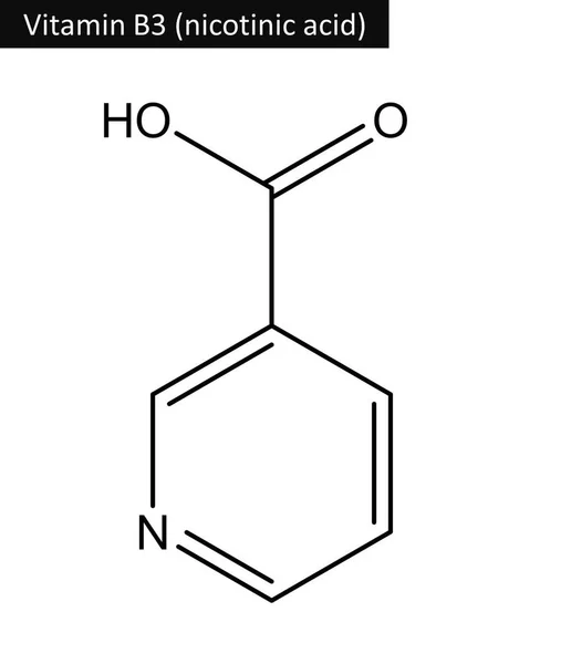 Estrutura molecular do ácido nicotínico (vitamina B3 ) — Fotografia de Stock