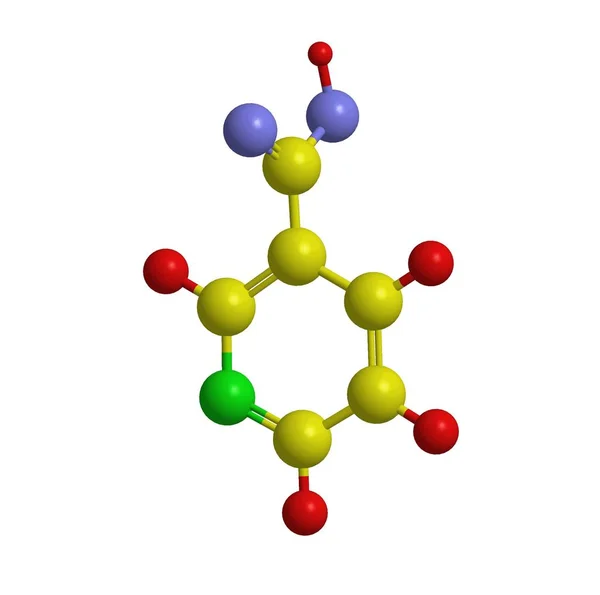Molekulární struktura kyselina nikotinová (Vitamín B3) — Stock fotografie
