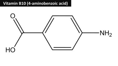 4-Aminobenzoic asit (vitamin B10 moleküler yapısı)
