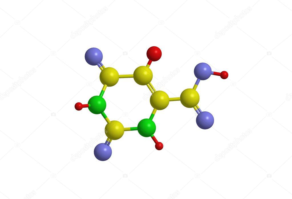 Molecular structure of Orotic acid (vitamin B13)