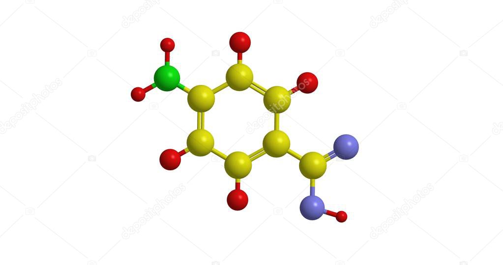 Molecular structure of 4-Aminobenzoic acid (vitamin B10)