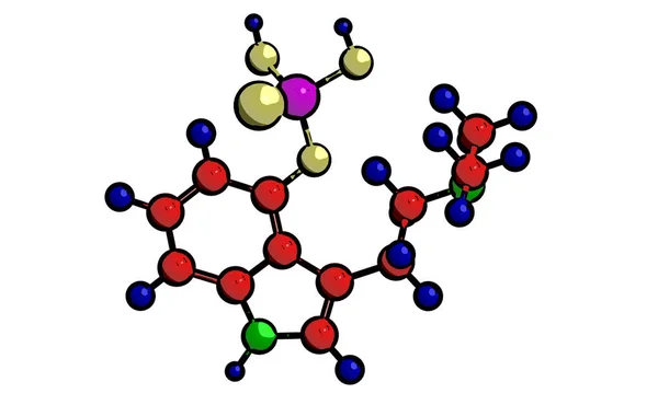Molekularna struktura Psylocybina — Zdjęcie stockowe