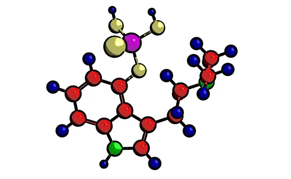 Molekulární struktura psilocybinu — Stock fotografie