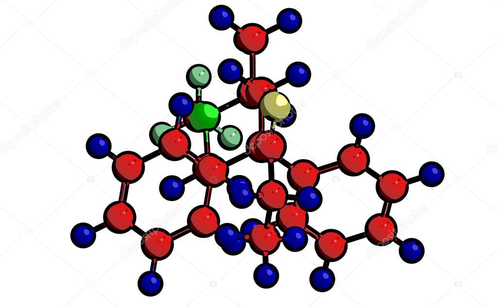 Molecular structure of methadone
