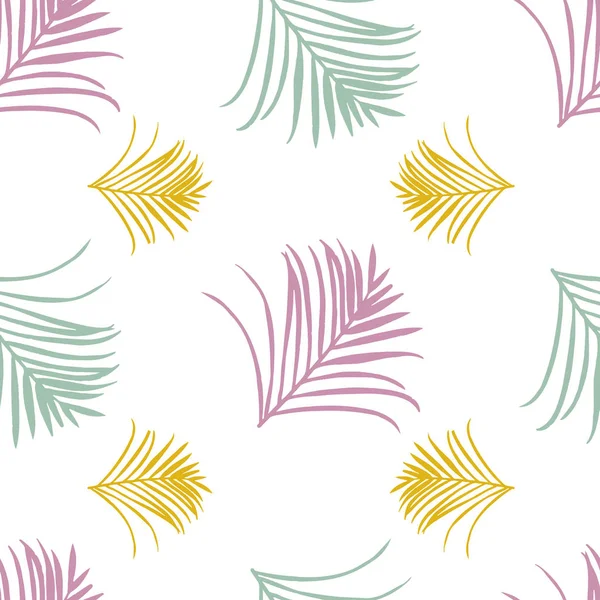 Vector seamless pattern background with palm leaves. — Stock Vector