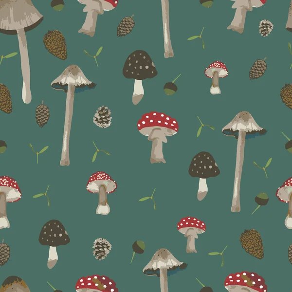 Mantarlı, kusursuz bir arka plan. Yeşil arkaplan.