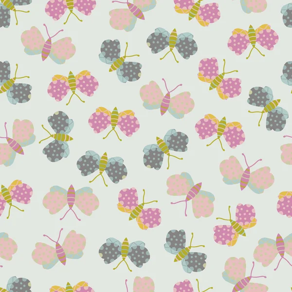 vector seamless pattern background of butterflies. blue background.
