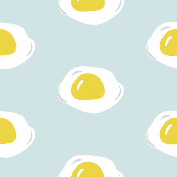 Vector seamless pattern background with eggs .Blue background