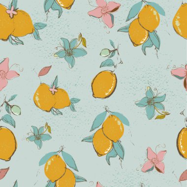 Limonlu kusursuz bir arkaplan. Mavi arkaplan.