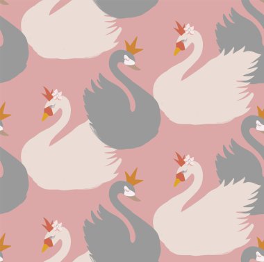 kuğular ile vektörsüz şablon arkaplan.