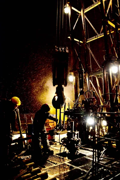 Brigada Revisão Poços Petróleo — Fotografia de Stock