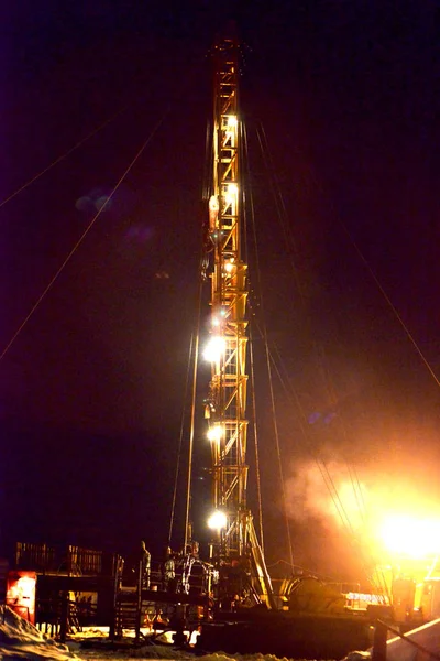 Brigada Revisão Poços Petróleo — Fotografia de Stock