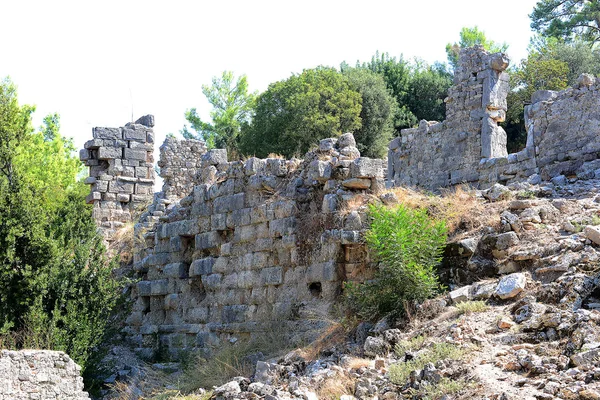 Stenen Oude Stad Ruïnes Rome Artefacten Muur — Stockfoto