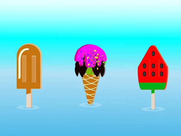 Сладкое Мороженое Лето — стоковый вектор