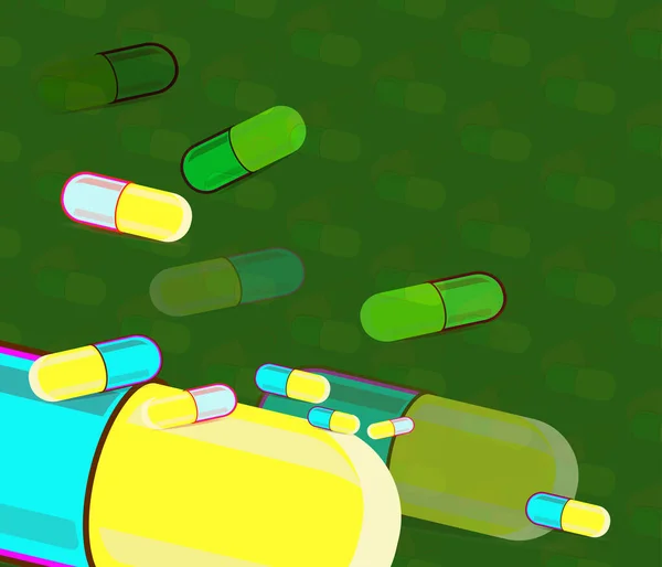 抗生素胶囊药物保健 — 图库矢量图片