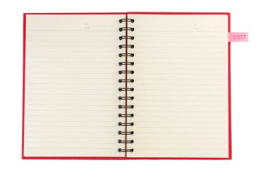 Defter ve notepaper Not yeni yıl 2017 planı için