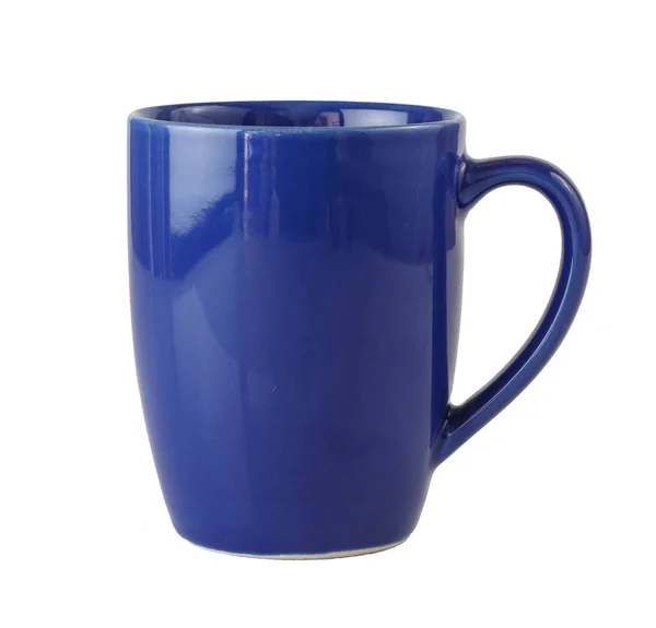 Caneca azul isolado no branco — Fotografia de Stock