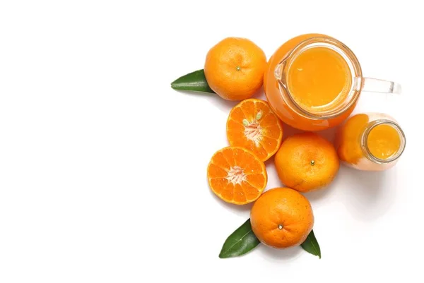 Top view of orange juice isolated on white background — Φωτογραφία Αρχείου