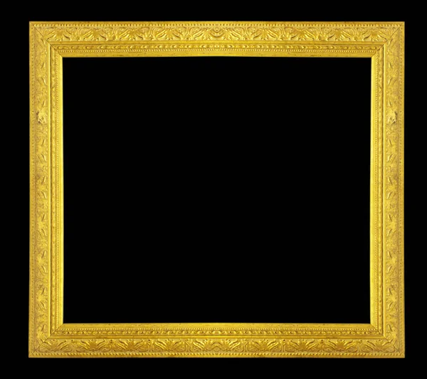 Золотая Рамка Черном Фоне — стоковое фото