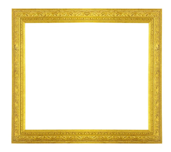 Moldura Ouro Fundo Branco — Fotografia de Stock