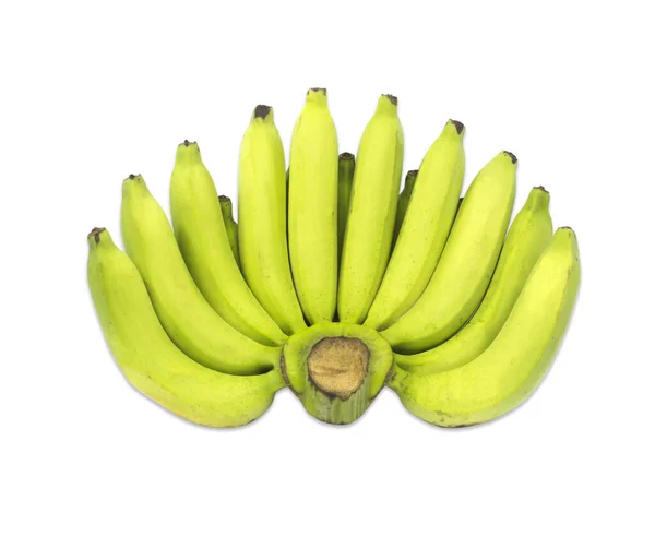 Ramo Plátanos Maduros Sobre Fondo Blanco — Foto de Stock
