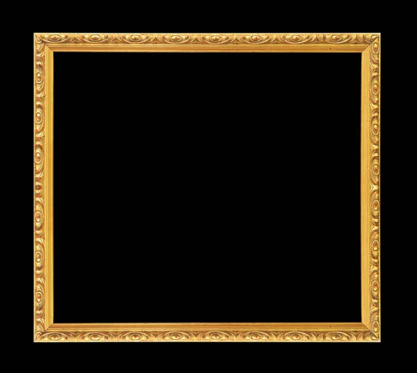 Gold Picture Frame Isolated Black Background — Stock Photo, Image