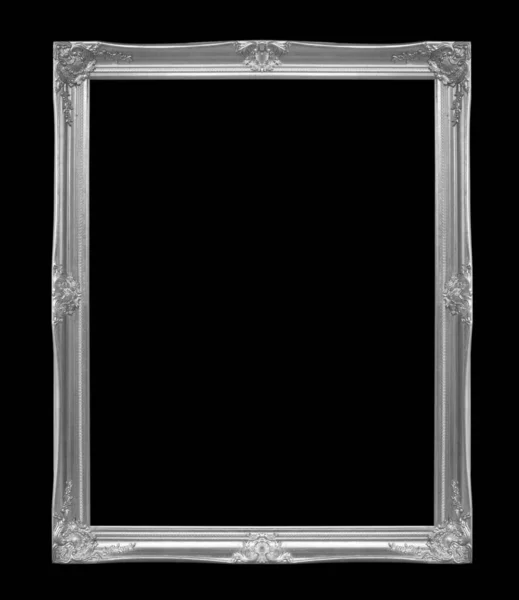 黑色背景的灰色相框 — 图库照片