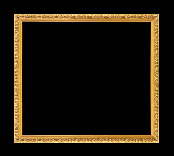 Gold Picture Frame Isolated Black Background — Stock Photo, Image