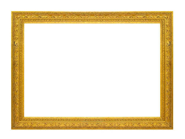 Gouden Afbeeldingsframe Geïsoleerd Witte Achtergrond — Stockfoto