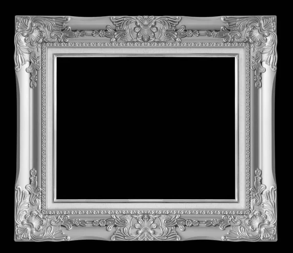 Gray Picture Frame Isolated Black Background — Stock Photo, Image