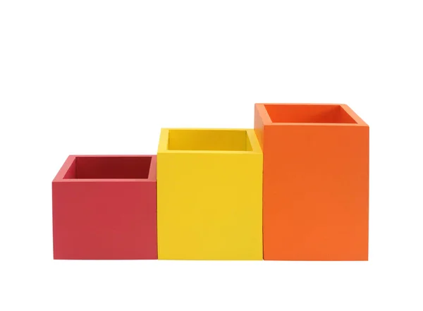Beyazda Izole Edilmiş Renkli Kutular — Stok fotoğraf