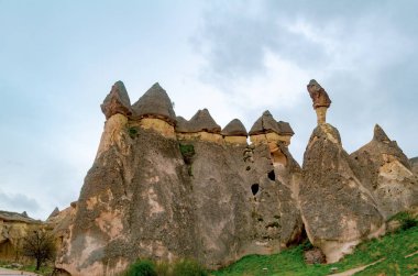 Tuff, Türk Kapadokya 'sında taş mantar şeklinde taş yapıyor. Pashabag Vadisi